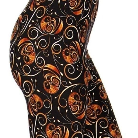 Reg One Size NEW MIX soft brush swirly print leggings - Picture 7 of 9